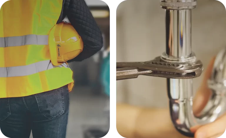 Maintenance worker and plumbing repair